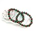 AA Grade Red Green Agate Gemstone 8mm Round Beads Elastic Bracelet 7 Inch