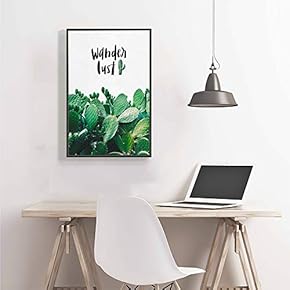 Framed Canvas Home Artwork Decoration Nordic Style Plants Canvas Wall Art for Living Room, Bedroom - 16x24 inches