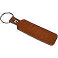 Jeep Text Logo Drum Dyed USA Leather Keychain, Handmade in Detroit, Licensed and Authentic
