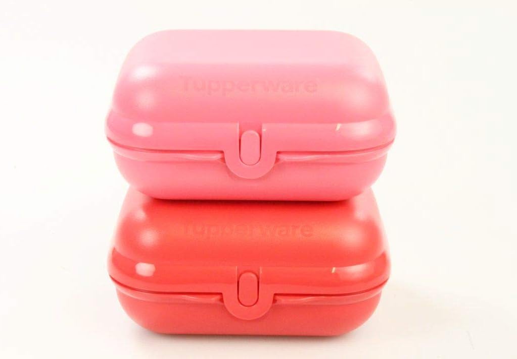 Amazon.de TUPPERWARE To Go Twin rot + pastellrot Brotdose Box (2