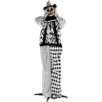 Haunted Hill Farm 5.75 ft. Animatronic Clown Decoration | 4 Voice Greetings | Touch Activated | Flashing Red Eyes | Battery-Operated | Halloween Haunted House Props | HHCLOWN-16FS Haunted Hill Farm 5.75 ft. Animatronic Clown Decoration | 4 Voice Greetings | Touch Activated | Flashing Red Eyes | Battery-Operated | Halloween Haunted House Props | HHCLOWN-16FS