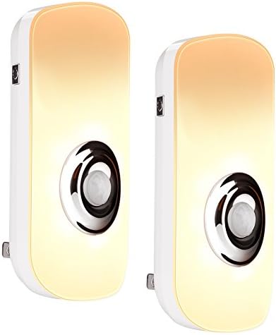 Emotionlite 3 in 1 Plug-in LED Motion Sensor Night Light, Portable Flashlight, Power Failure Emergency Light, Motion Activated Nightlight for Bedroom, Hallways, Stairs, Rechargeable, Warmwhite, 2 Pack