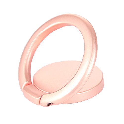 Finger Ring Stand, JAHOLAN 360Â° Rotation Cell Phone Ring Holder Stand Rose Gold Circle Kickstand Universal Mobile Phone Ring Grip Stand Car Mounts for iPhone, iPad, Samsung, Smartphones and Tablets