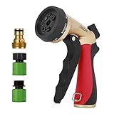 Spray Nozzle | Crenova HN-05 Garden Hose Nozzle Sprayer Gun - 7 Spraying Modes - Easy Flow Control Knob - Metal Nozzle High Pressure for Car Washing / Plant Watering / Sidewalk Cleaning / Pet Bathing