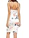 Floerns Women's Floral Bodycon Sleeveless Spaghetti Strap Sexy Club Pencil Dress White M