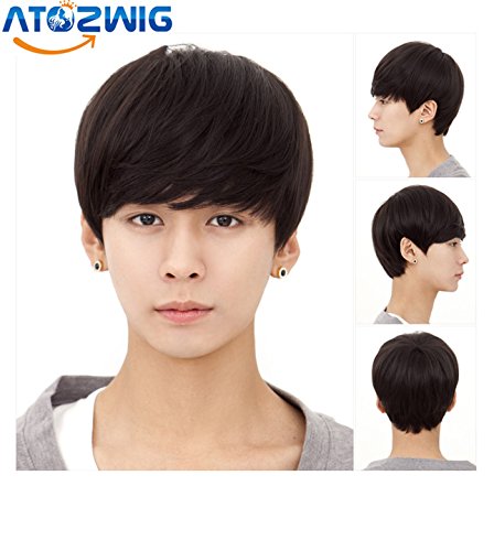 ATOZ Hair Short Men Full Wig Curly Cheap Fluffy Wig Fashion Natural Hair Black Wigs For Men