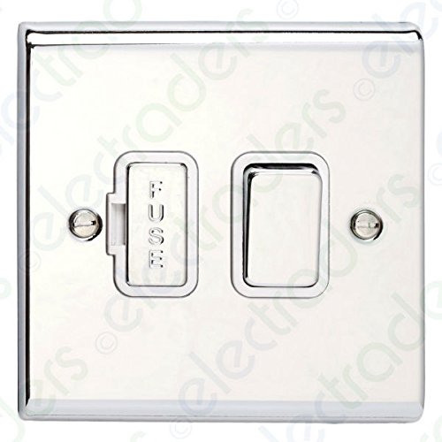 Deta SD1370CHW Switched Spur Connection Unit - 13 Amp (Polished Chrome/White Insert)