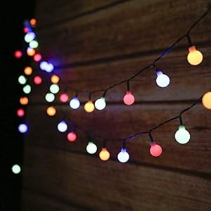 Tomshine Lichtsnoer op zonne-energie, 50 leds, voor buiten, 6,9 m, decoratief IP44 waterdicht, 8 modi, lichtketting voor…