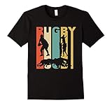 Men's Vintage 1970's Style Rugby T-Shirt XL Black