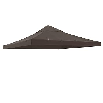 Triprel Inc. Single Tier 10 x 10 Coffee Gazebo Top Canopy Replacement 200g Outdoor Backyard Patio Cover 10ft x 10ft Sunshade