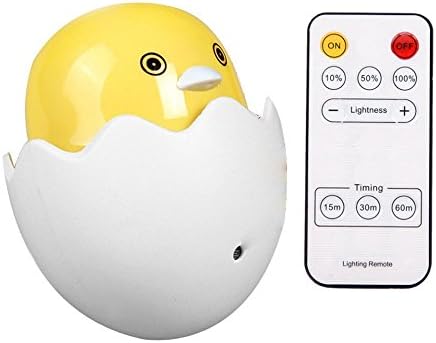 Creative Design Energy Saving Light Remote Control LED Night Lights on The Wall Lights Adjustable Lightness Timing for Bed Lamp Home Decor(Yellow Duck)
