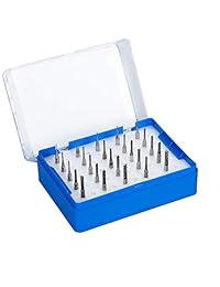 K Kwokker - Juego de 25 piezas de cortadores de acero de tungsteno para grabado de quemadores giratorios CNC, herramientas de enrutador CNC, para molde de PCB, de fibra de plástico, fibra de carbono, de 0.020 in a 0.125 in