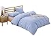 Colourful Snail 100-Percent Natural Washed Cotton Duvet Cover Set, Ultra Soft and Easy Care, Zipper Closure, Corner Ties, Simple Bedding Style, Queen/Full, Blue (Comforter Not Included)