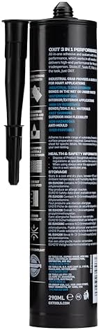 OX Tools Sealant Adhesive Black 290ml 3-in-1 Professional Grade Wet Grab view 3