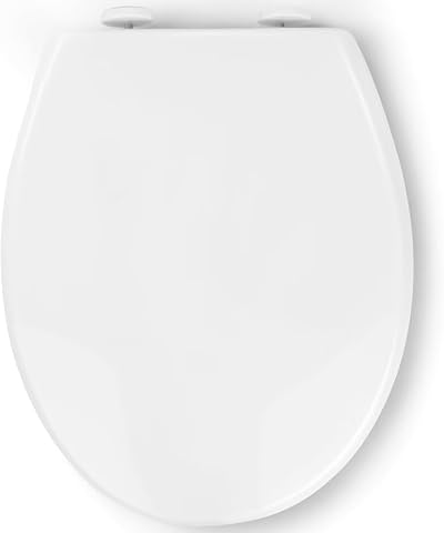 Pipishell Soft Close Toilet Seat with Quick Release White O Shape Hinges