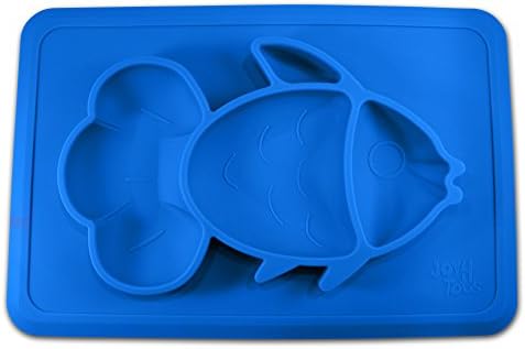 Table Placemat For Baby or Toddler. Silicone Large Size Dish. Booster Seat Dining Plate for Kids. (Ocean Blue)