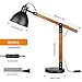 LEPOWER Wood Desk Lamp, Adjustable Metal Lamp Shade Table Lamp, Industrial Retro Design Lamps Perfect for Reading Room/Study Room/Work Room/Office/Bed Room/Living Room-Black