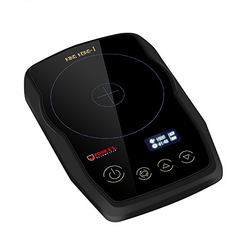 Ultra-Flat Mini Magnetic Stirrer - Four E's Scientific Compact Labware 15-1500RPM with Tempered Glass Plate 1000 ml max. - Portable Appliance with OLED Display Touch Key - US Plug (Black-Grey)
