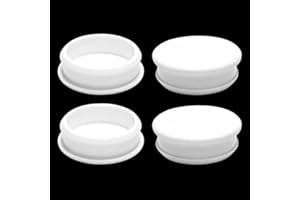 BOPOREAE 4 Pcs 50.6 mm Silicone Rubber Plugs Snap in Locking Hole Plugs for 2" Round Holes, Longer & Thicker Rubber Stoppers, Tube Pipe End Caps Bathtub Jet Covers, Waterproof Sealing Plugs, White