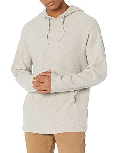 Amazon Essentials Men's Pullover Hoodie, Long-Sleeve Slub Thermal, Oatmeal Heat…
