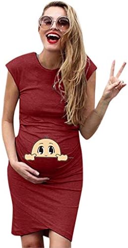 Maternity Dress,Women's Fashion Cute Baby Printed Mother Pregnant Summer Sleeveless Maternity Clothing for Women Summer Dress Sundress Women Dressing Gown Shirts Pajamas