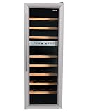HOMEIMAGE DUAL-ZONE Thermal Electric Wine Cooler with Stainless Steel Door & Wooden Rack for 27 Bottles - HI-27SS