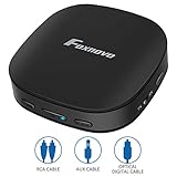 Foxnovo Bluetooth Receiver,Bluetooth 5.0 Transmitter for TV with Digital Optical TOSLINK, 2-in-1 Audio Bluetooth Adapter with Aptx HD Low Latency and 3.5mm Aux Adapter for Headphone, Speakers, PC