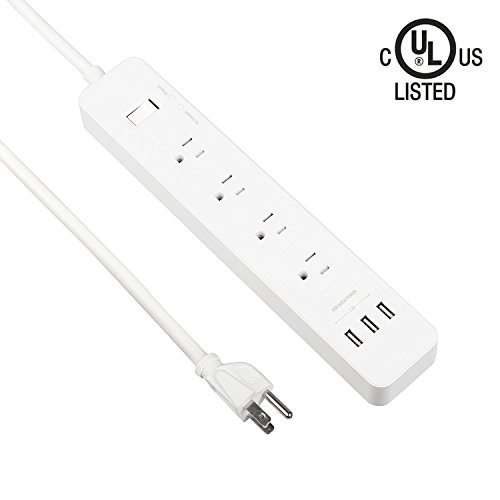 【UL Listed】BOLWEO Surge Protector Power Strip with 4Outlets