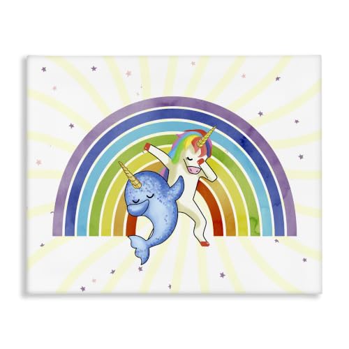 Unicorn Narwhal Rainbow Fantasy, 30 x 40 Inch Canvas Wall Art