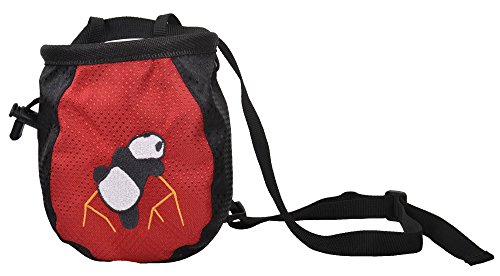 AMC(TM Climbing Panda Compact Chalk Bag with Belt, 337_Red - Thumbnail 3
