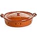 Ancient Cookware, Mexican Clay Flat Cazuela Pot, Large, 6 Quarts