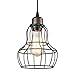 YOBO Lighting Minimalist 1-Light Oil Rubbed Bronze Hanging Pendant Light LOFT Wire Cage Guard