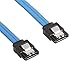 LINESO 6 Pack Straight SATA III Cable 6.0 Gbps 18 Inches (Blue)