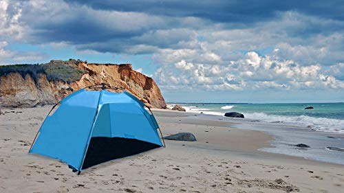 AfterGen Easy Setup Beach Tent Portable Pull to Open Sun Shelter Strong UV Protection Sun Shade Sand Surf Instant Pop-Up Umbrella (Medium Size)