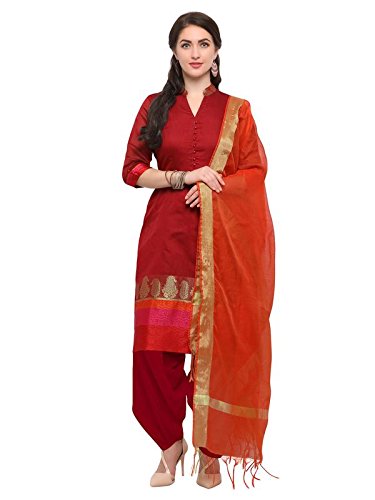 inddus cotton blend zari woven dupatta