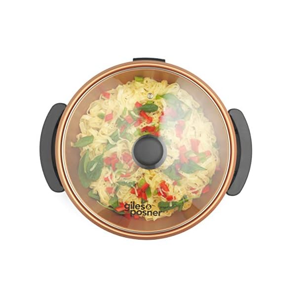 GILES-POSNER-EK4247-Family-Multi-Meal-Maker-1500-W-32-cm-Copper-Non-Stick-Coated-Cooking-Plate-5-Heat-Settings-Detachable-Thermostat Giles & Posner EK4247 Electric Cooking Pan, 1500W Multicooker, Electric Skillet, Family Multi Meal Maker For Pasta…