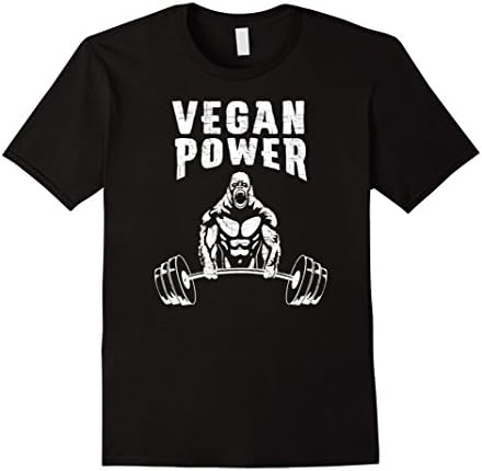 Mens Vegan Power Gorilla Bodybuilding Gym T-Shirt 2XL Black