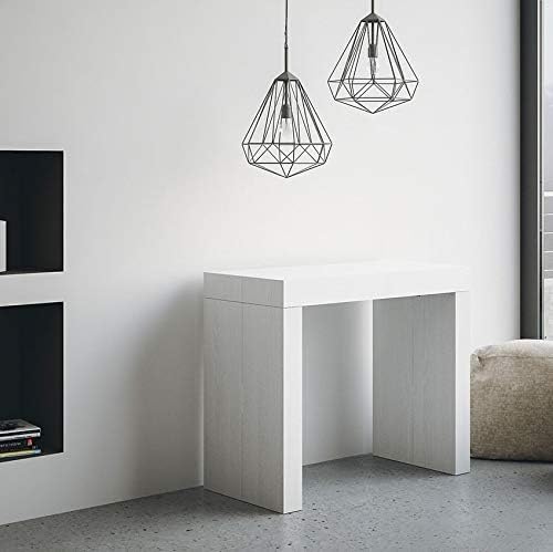 itamoby Extending Console Table in Wood H77 X 45 X 90/305 cm Twist White Gloss Classic