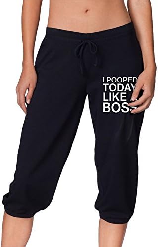 I Pooped Today Like A Boss Women's Casual Capri Pant Relaxed Fit Waist Capri Pant