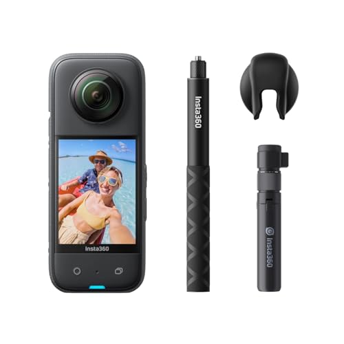 Insta360 X3 Bullet Time Bundle - wasserdichte 360°-Actionkamera mit 1/2"-Sensor, 5,7K 360°, 72MP 360°-Fotos, Stabilisierung, 2,29"-Touchscreen, Vibrat