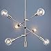 Marabella LED Sputnik Chandelier Light Fixture, Brushed Nickel, Linea di Liara LL-P235-BN