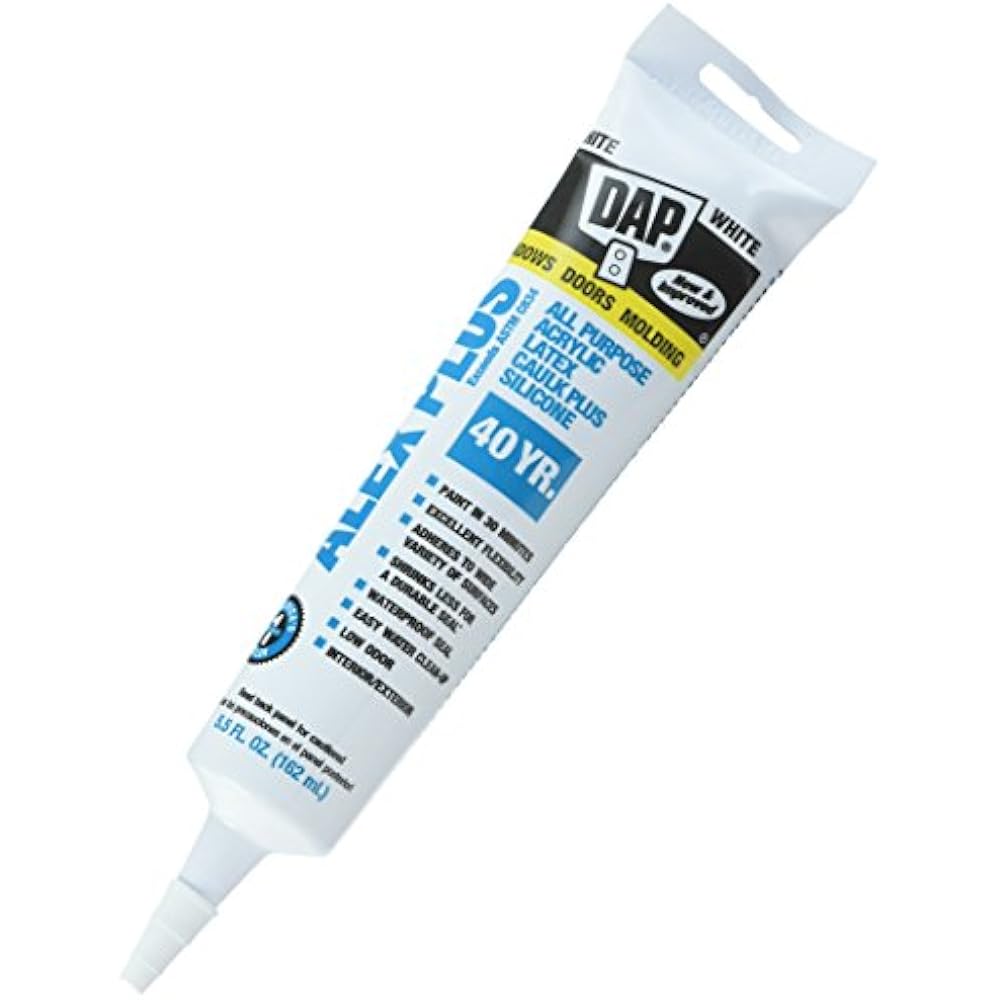 Dap 18128 Alex Plus Acrylic Latex Caulk Silicone 5.5Ounce Home