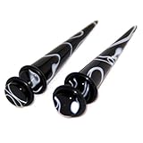 Black Marble Fake Faux Cheater Illusion Stretchers Tapers Exanders Plugs 0G 8mm