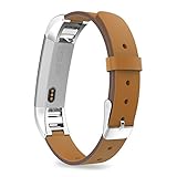 MoKo Fitbit Alta HR and Alta Band , Premium Soft Genuine Leather Replacement Wristband Strap for Fitbit Alta / Fitbit Alta HR Smart Fitness Tracker, Fits 5.31