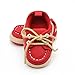Voberry® Newborn Baby Boys' Premium Soft Sole Infant Prewalker Toddler Sneaker Shoes (6~12 Month, Red)