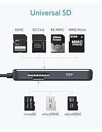 Anker USB C Hub, 5 en 1 USB C adaptador, con 60 W de entrega de energía, lector de tarjetas microSD SD, 2 puertos USB 3.0, para MacBook Pro 2017 2018, Chromebook, XPS, y más