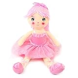 Wewill Pink Ballerina Stuffed Girl Plush Doll Adorable and Cuddly Gift for Girls on Easter Birthday, 18 inch