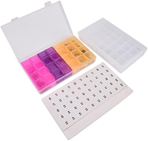 AUSHEN Diamond Painting Tool Kit 5D Diamond Painting Accessories Diamond Cross Stitch Kits with 28 Slots Diamond Embroidery Box (2-Box)