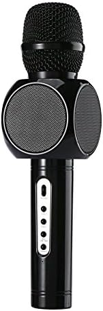 Caithly Wireless Karaoke Microphone With Bluetooth Speaker for iPhone Android PC Smartphone Portable Handheld Microphone for Singing Recording Music or KTV Party ( Black)