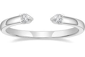 Mameloly Wedding Bands for Women Open Stackable CZ Cubic Zirconia Engagement Rings for Her Size 3-12